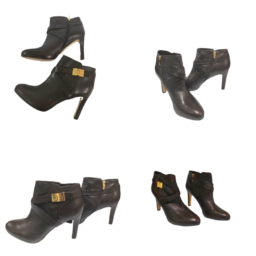 Marc Fisher Brown Leather Stiletto Heeled Botties Size 8M